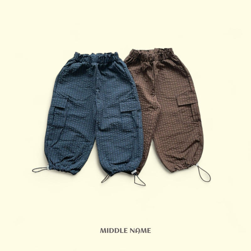 Middle Name - Korean Children Fashion - #kidzfashiontrend - Embossed Check Cargo Pants