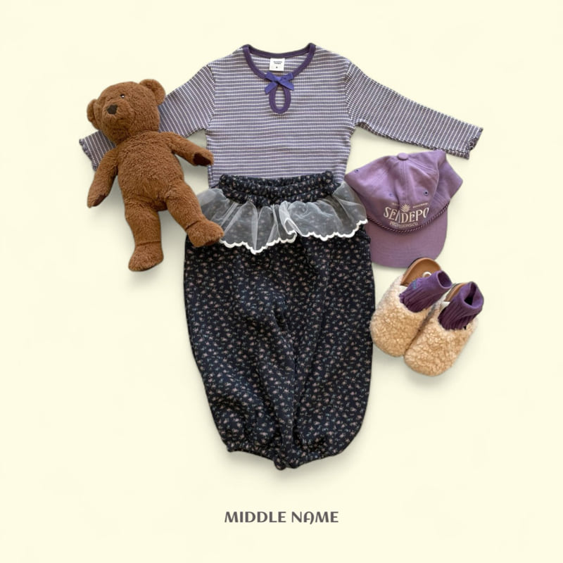 Middle Name - Korean Children Fashion - #littlefashionista - Ruffle Waffle Flower Pants - 7