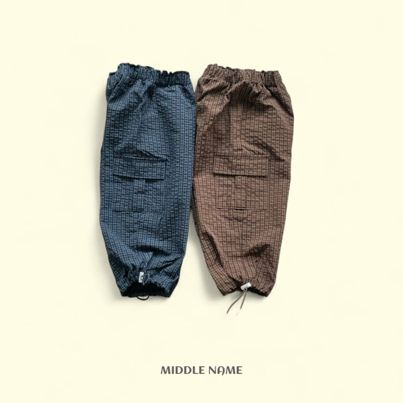 Middle Name - Korean Children Fashion - #littlefashionista - Embossed Check Cargo Pants - 4