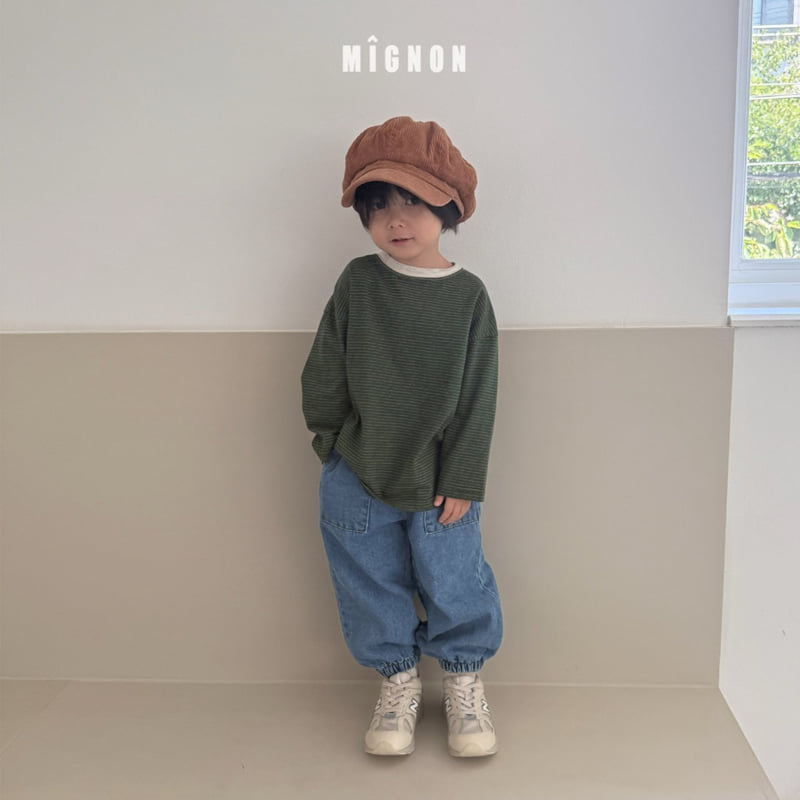 Mignon - Korean Children Fashion - #kidsshorts - Autumn Stripe Tee - 12