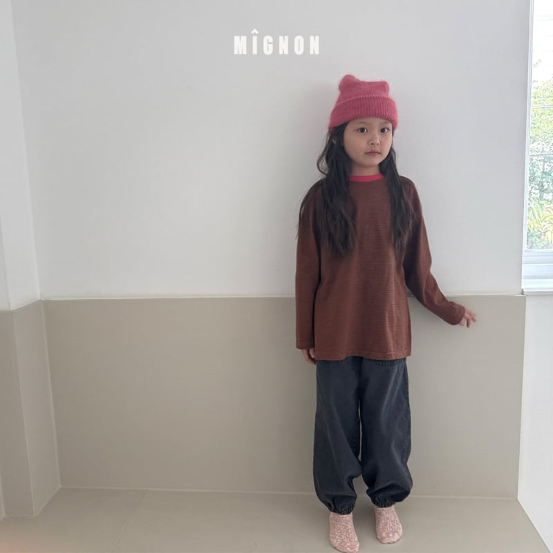 Mignon - Korean Children Fashion - #toddlerclothing - Autumn Stripe Tee - 5