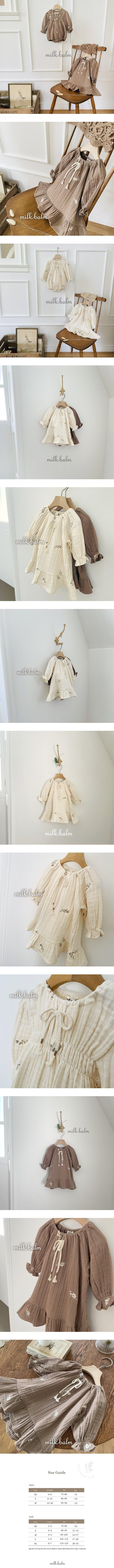 Milk Balm - Korean Baby Fashion - #babyfashion - Aria Embroidered One-piece