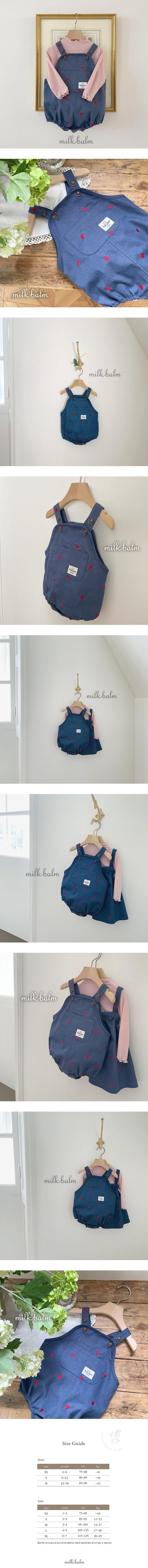 Milk Balm - Korean Baby Fashion - #babyfashion - Heart Suspender Suit