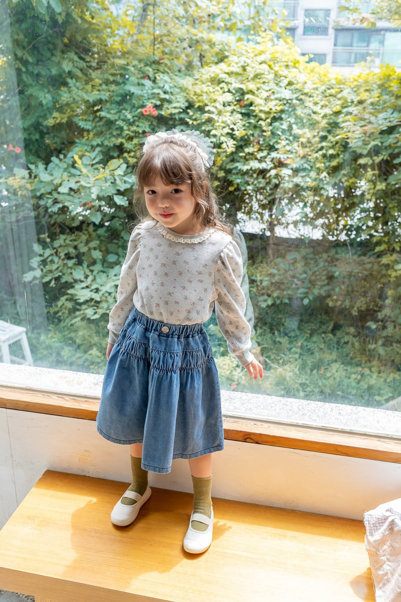 Milk Powder - Korean Children Fashion - #designkidswear - Sand Denim Skirt - 9