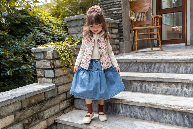 Milk Powder - Korean Children Fashion - #discoveringself - Sand Denim Skirt - 10