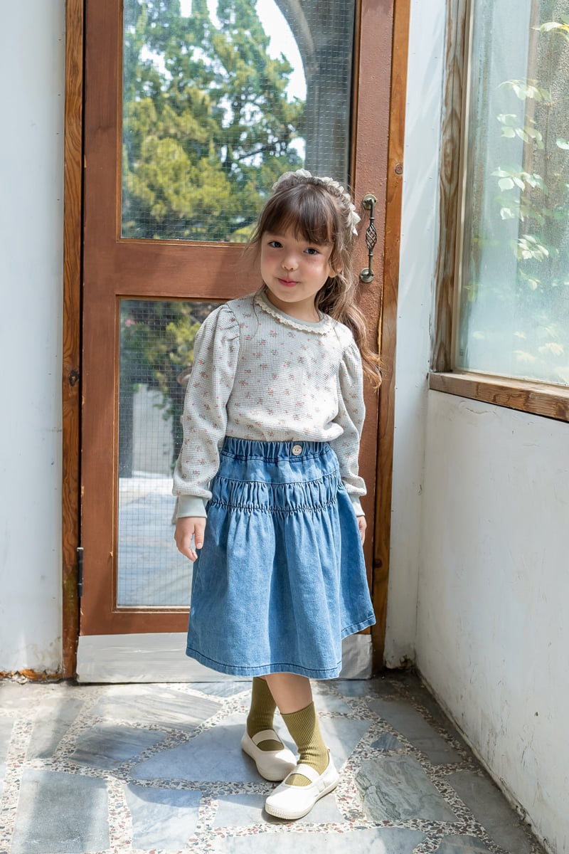 Milk Powder - Korean Children Fashion - #littlefashionista - Sand Denim Skirt - 2