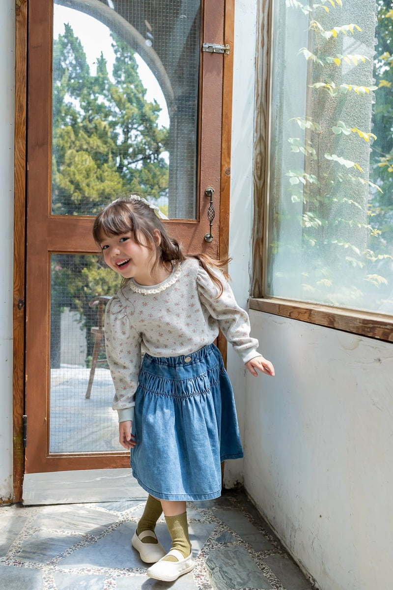 Milk Powder - Korean Children Fashion - #magicofchildhood - Sand Denim Skirt - 3