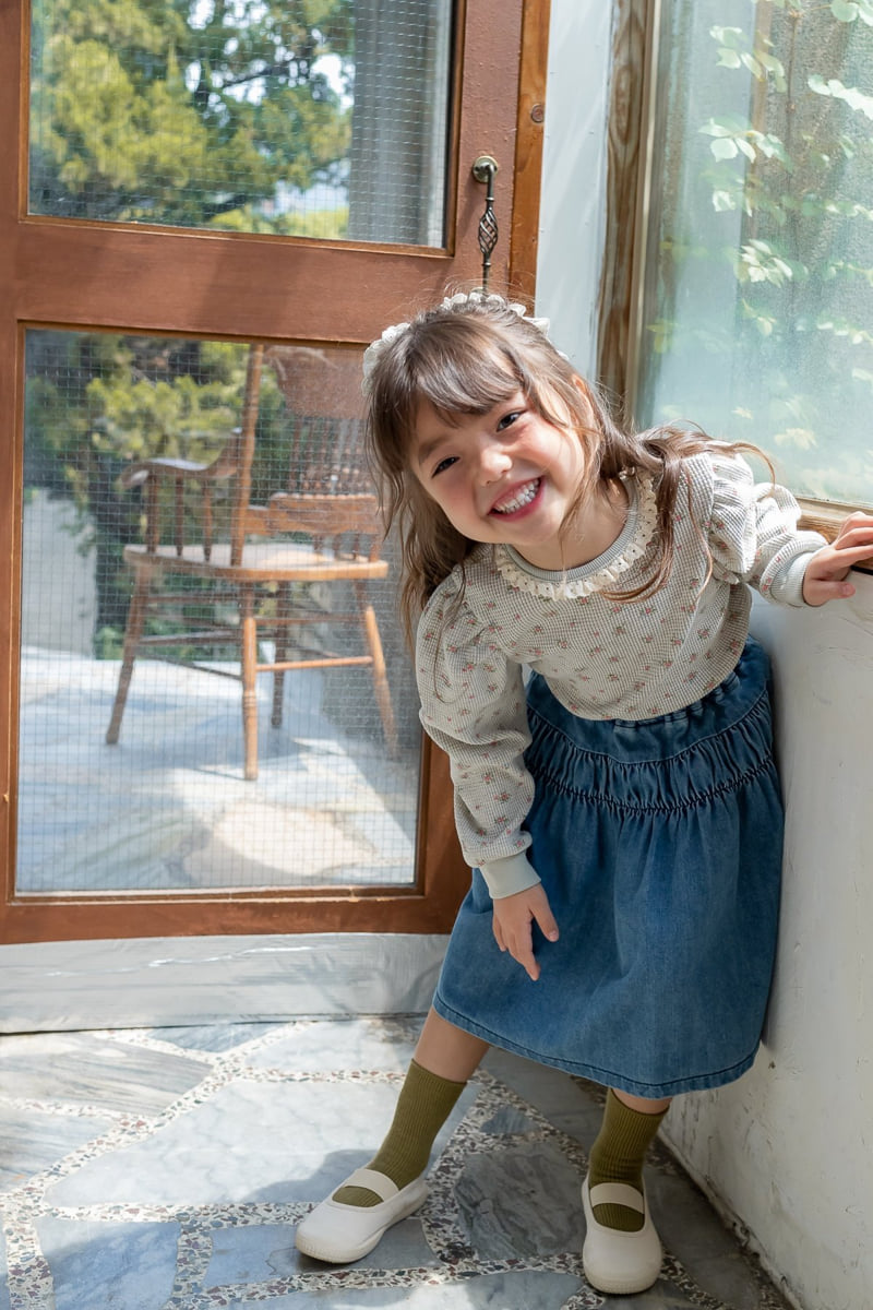 Milk Powder - Korean Children Fashion - #magicofchildhood - Sand Denim Skirt - 4