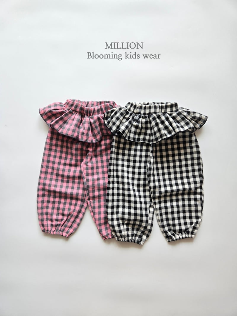 Million Dollar Baby - Korean Children Fashion - #designkidswear - Check Pong Frill Pants