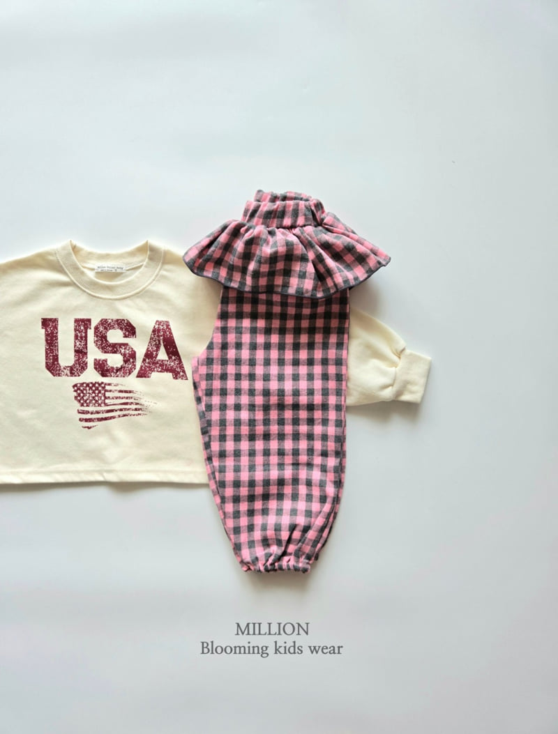 Million Dollar Baby - Korean Children Fashion - #fashionkids - Check Pong Frill Pants - 3