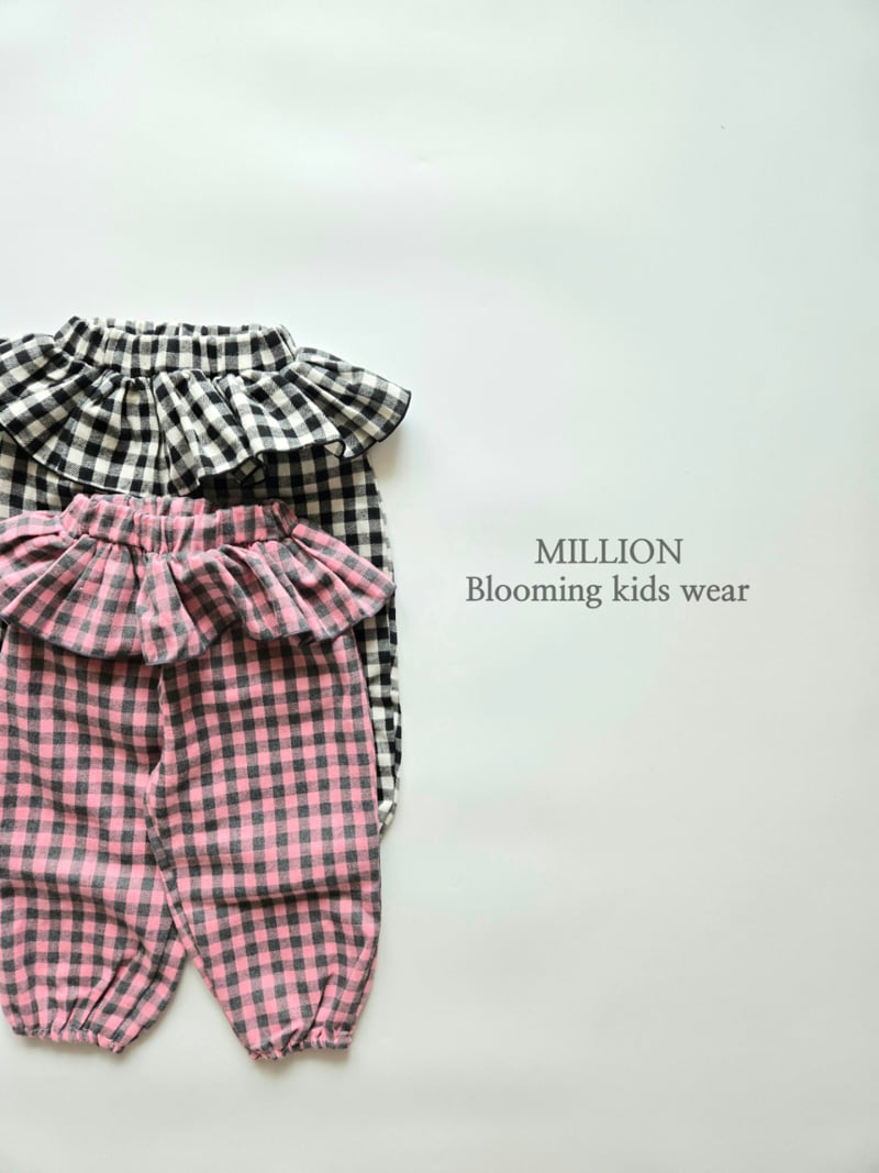 Million Dollar Baby - Korean Children Fashion - #todddlerfashion - Check Pong Frill Pants - 12