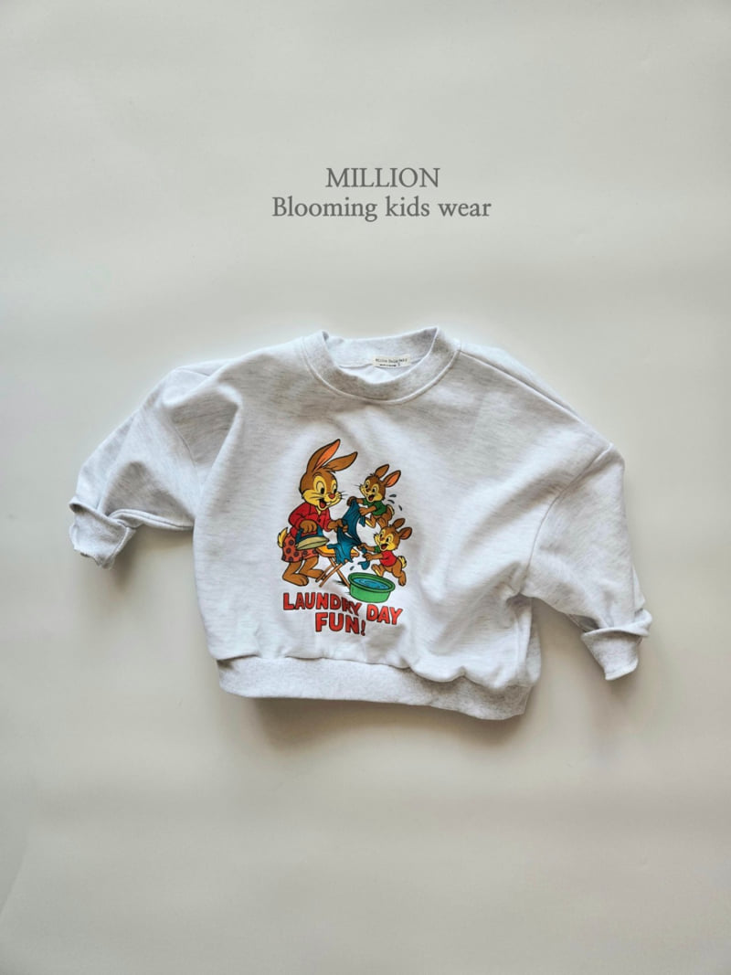 Million Dollar Baby - Korean Children Fashion - #toddlerclothing - Rabbit Sweatshirt - 12