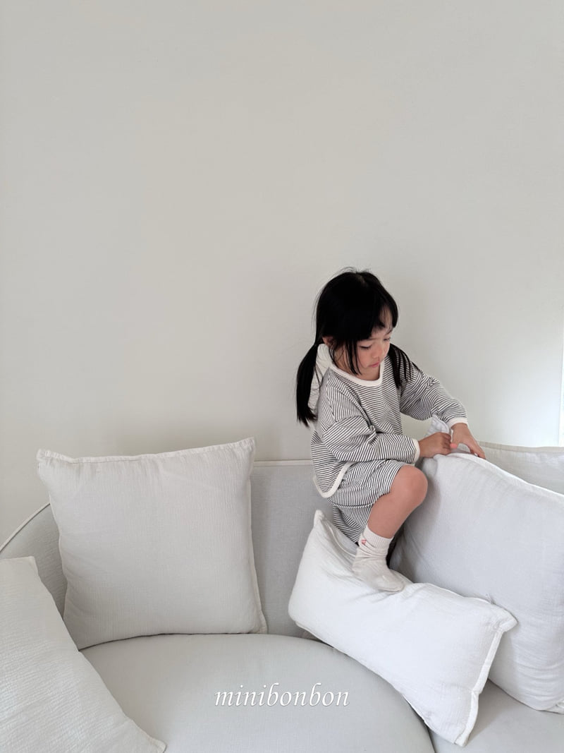 Mini Bongbong - Korean Children Fashion - #Kfashion4kids - Note Stripe Set - 6