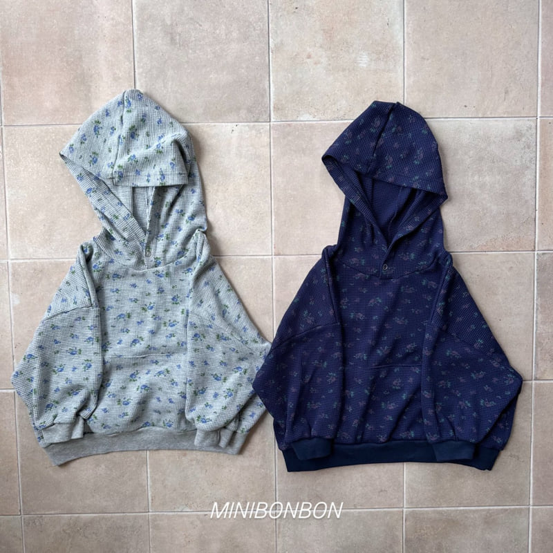 Mini Bongbong - Korean Children Fashion - #kidsshorts - Flower Waffle Hoodie - 3