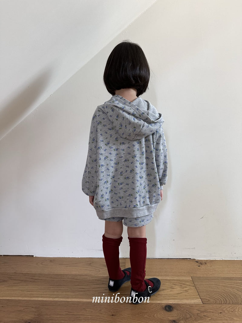 Mini Bongbong - Korean Children Fashion - #kidzfashiontrend - Flower Waffle Hoodie - 5