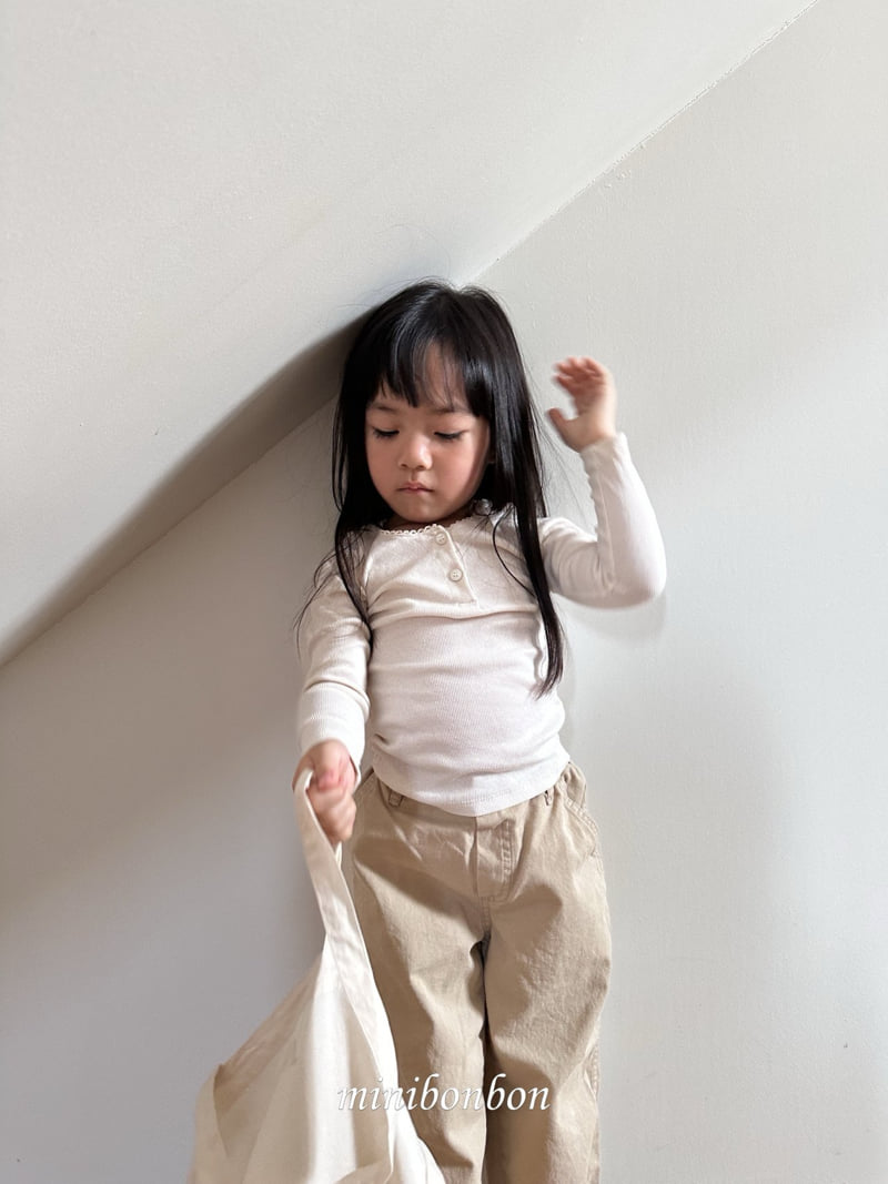 Mini Bongbong - Korean Children Fashion - #prettylittlegirls - Cheek Ribbed Tee - 6