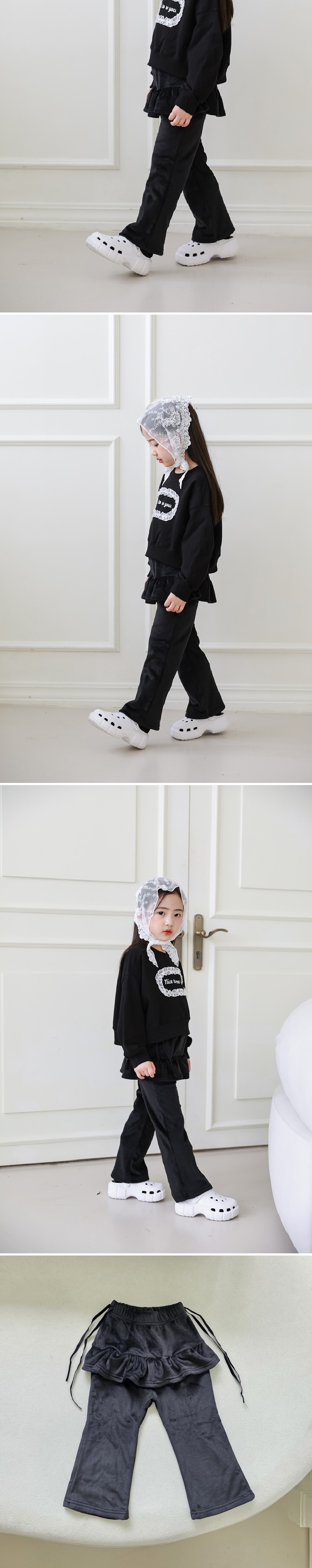 Mini Cabinet - Korean Children Fashion - #Kfashion4kids - Velvet Bootcut Pants - 2