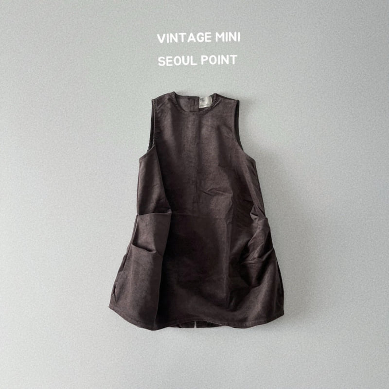 Minipoint - Korean Children Fashion - #Kfashion4kids - Velvet Pleated One-piece