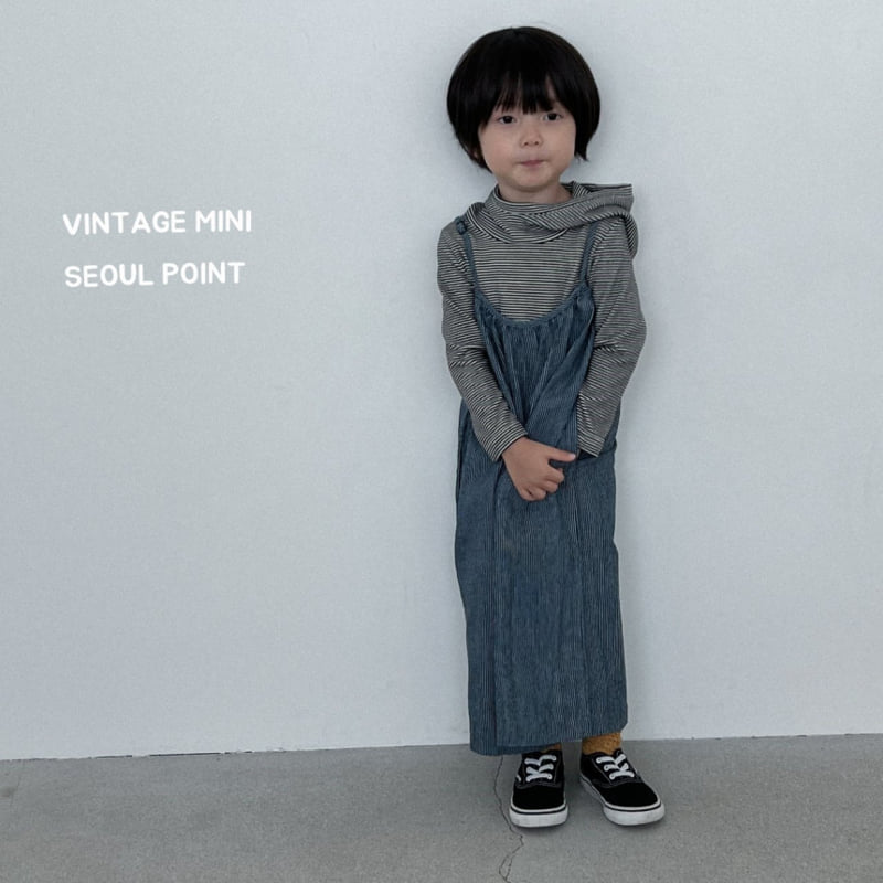 Minipoint - Korean Children Fashion - #Kfashion4kids - Striped Denim Strap Overalls - 11