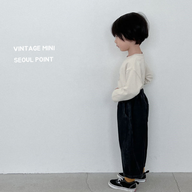 Minipoint - Korean Children Fashion - #childofig - Half-Moon Hip Denim Pants - 6