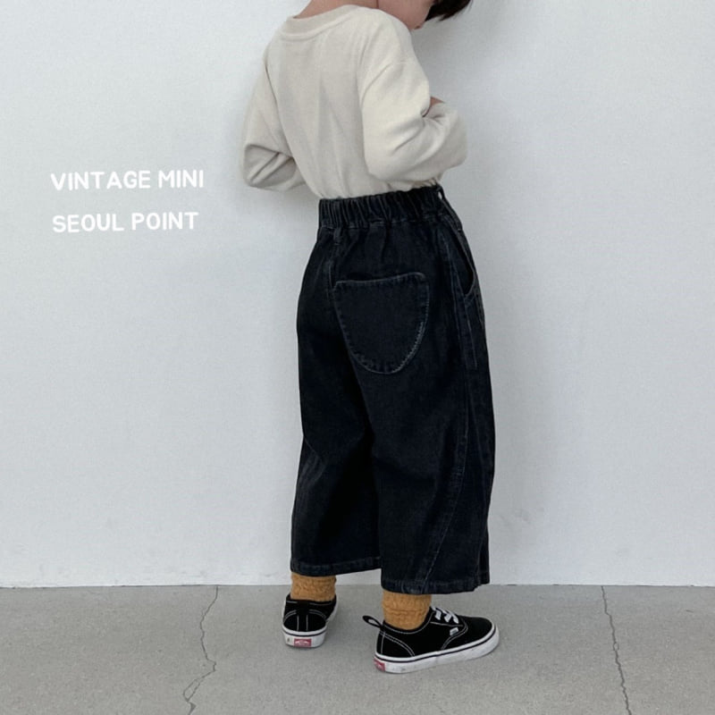 Minipoint - Korean Children Fashion - #childrensboutique - Half-Moon Hip Denim Pants - 8