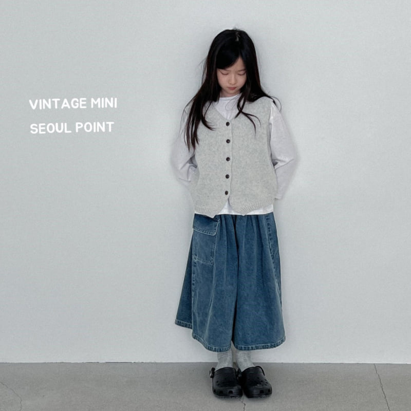 Minipoint - Korean Children Fashion - #childrensboutique - Pocket Denim Skirt Pants - 7