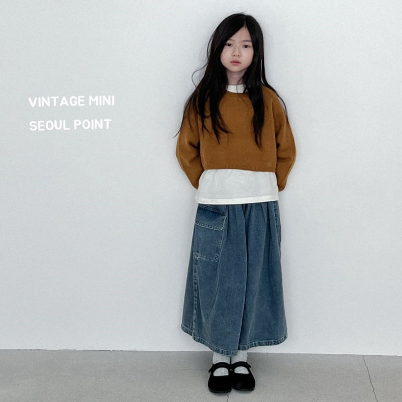 Minipoint - Korean Children Fashion - #designkidswear - Pocket Denim Skirt Pants - 8