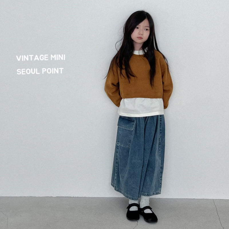 Minipoint - Korean Children Fashion - #discoveringself - Pocket Denim Skirt Pants - 9