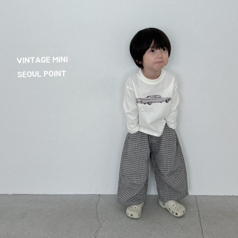 Minipoint - Korean Children Fashion - #fashionkids - Check Raw Denim Pants - 9