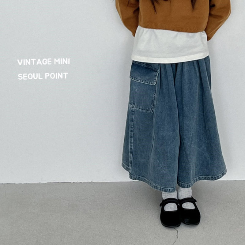 Minipoint - Korean Children Fashion - #kidsshorts - Pocket Denim Skirt Pants - 11