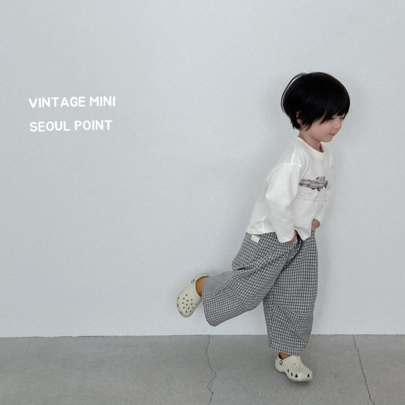 Minipoint - Korean Children Fashion - #kidsshorts - Check Raw Denim Pants - 10