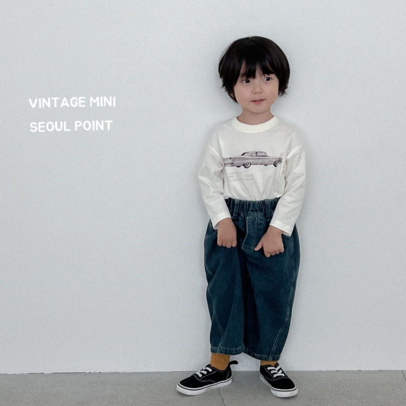 Minipoint - Korean Children Fashion - #kidsshorts - Back Pocket Center Denim Pants - 5