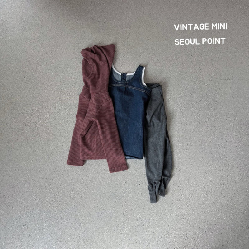 Minipoint - Korean Children Fashion - #kidsshorts - Curved Denim One-piece Top - 2