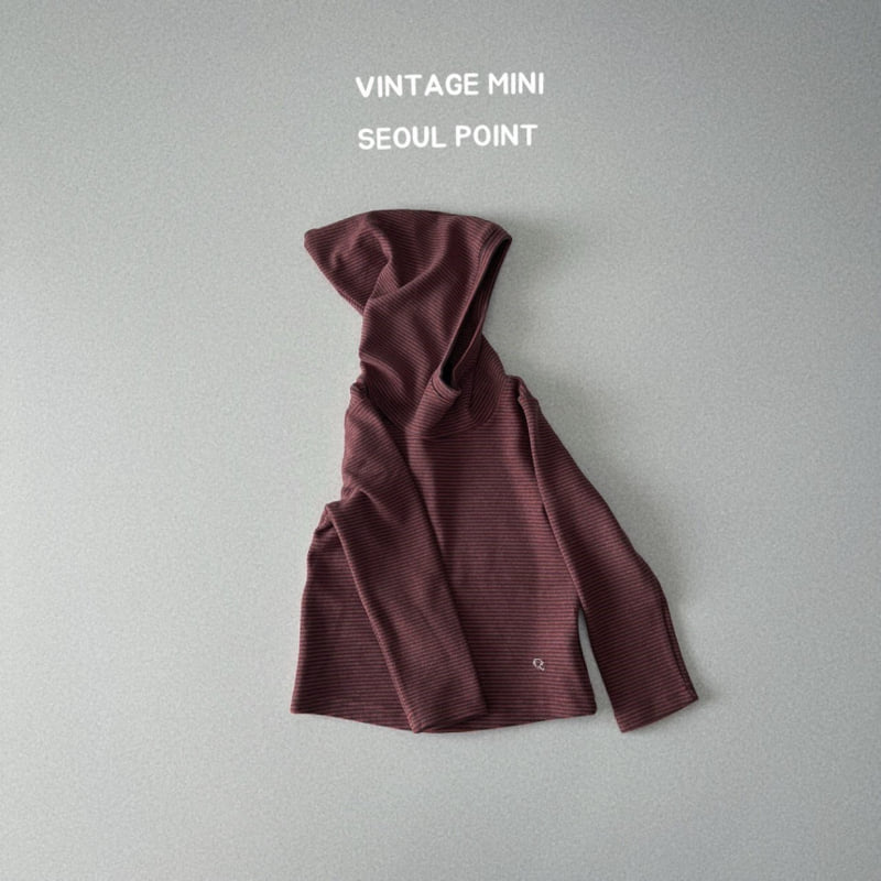 Minipoint - Korean Children Fashion - #kidsshorts - Striped Hood Embroidery Tee