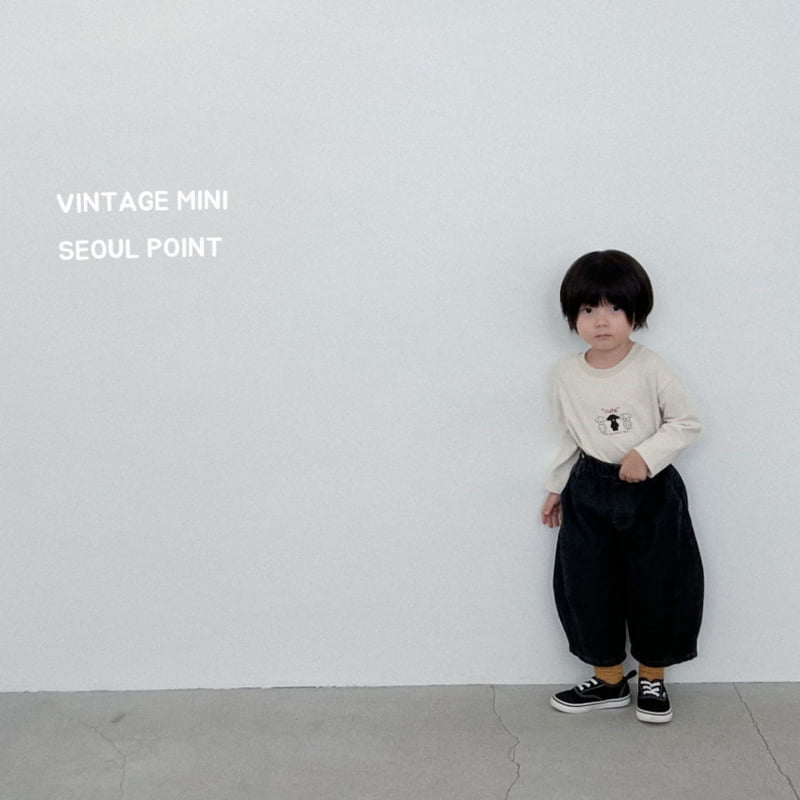Minipoint - Korean Children Fashion - #littlefashionista - Half-Moon Hip Denim Pants - 2