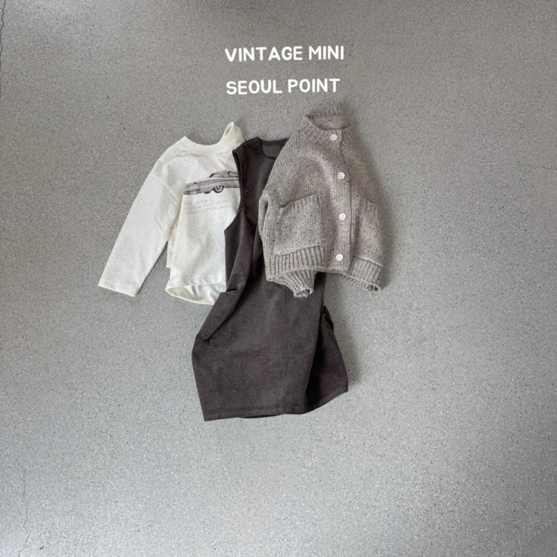 Minipoint - Korean Children Fashion - #littlefashionista - Velvet Pleated One-piece - 2