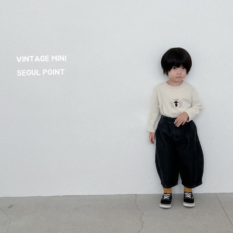 Minipoint - Korean Children Fashion - #magicofchildhood - Half-Moon Hip Denim Pants - 3