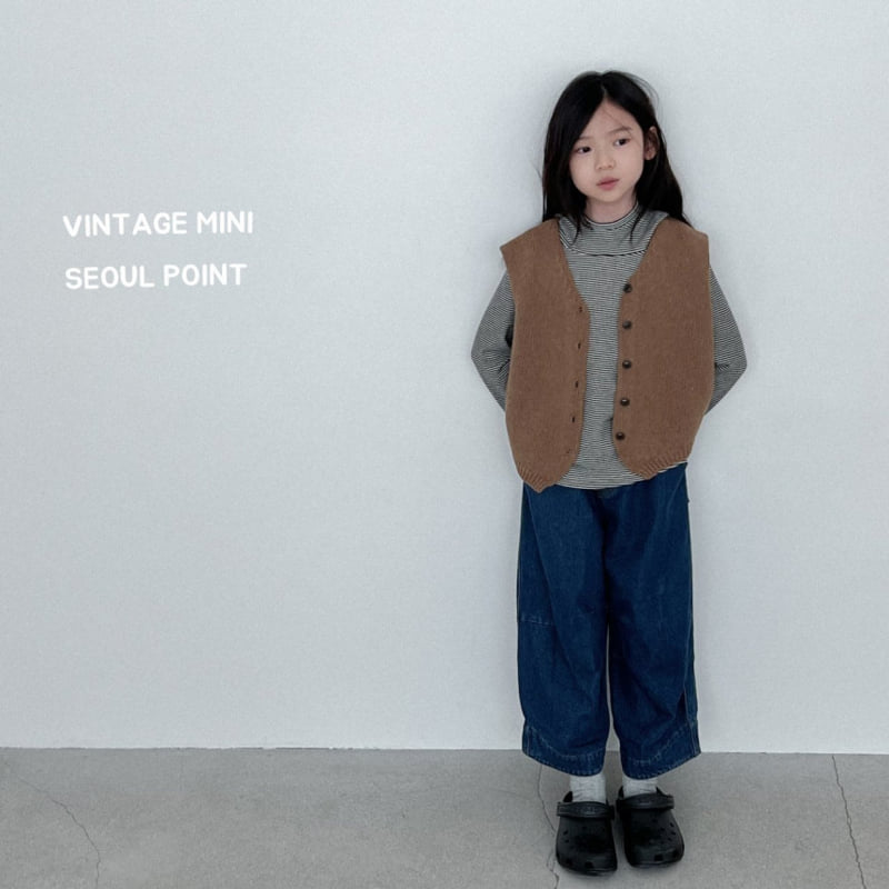Minipoint - Korean Children Fashion - #magicofchildhood - Knee Denim Pants - 8