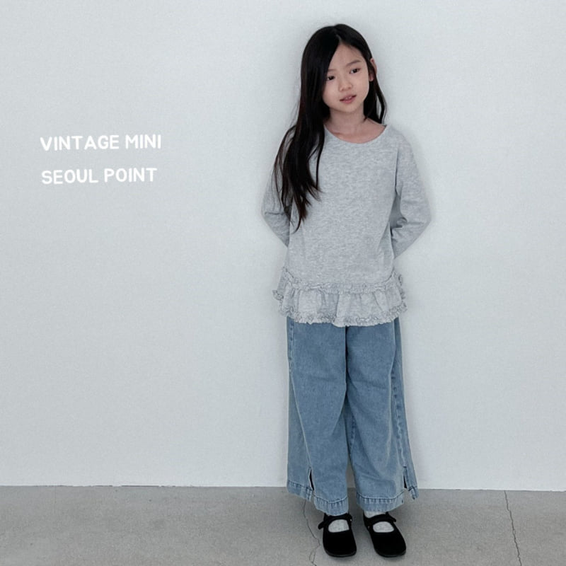 Minipoint - Korean Children Fashion - #littlefashionista - Side Denim Pants - 4