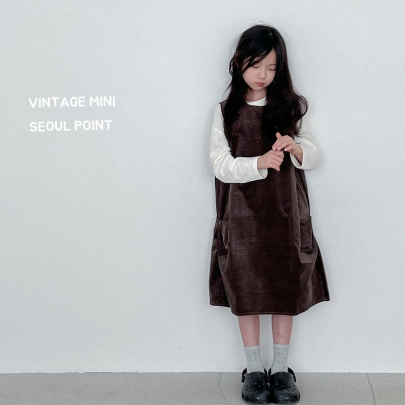 Minipoint - Korean Children Fashion - #magicofchildhood - Velvet Pleated One-piece - 3