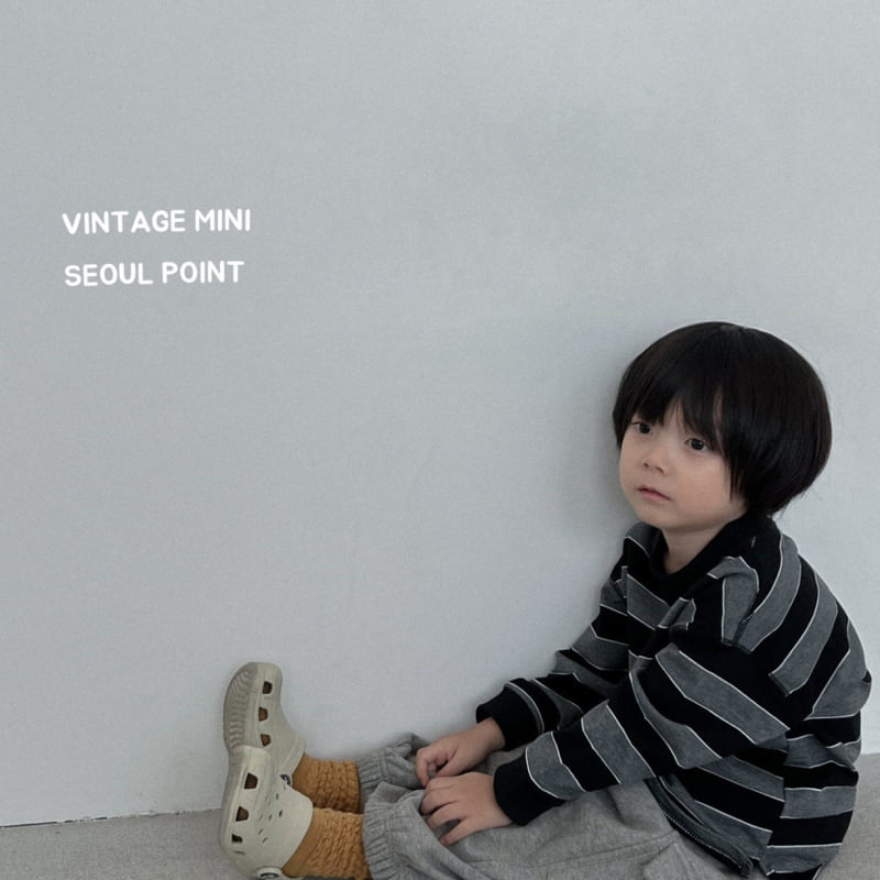 Minipoint - Korean Children Fashion - #magicofchildhood - Wide Stripe Sweatshirt - 9