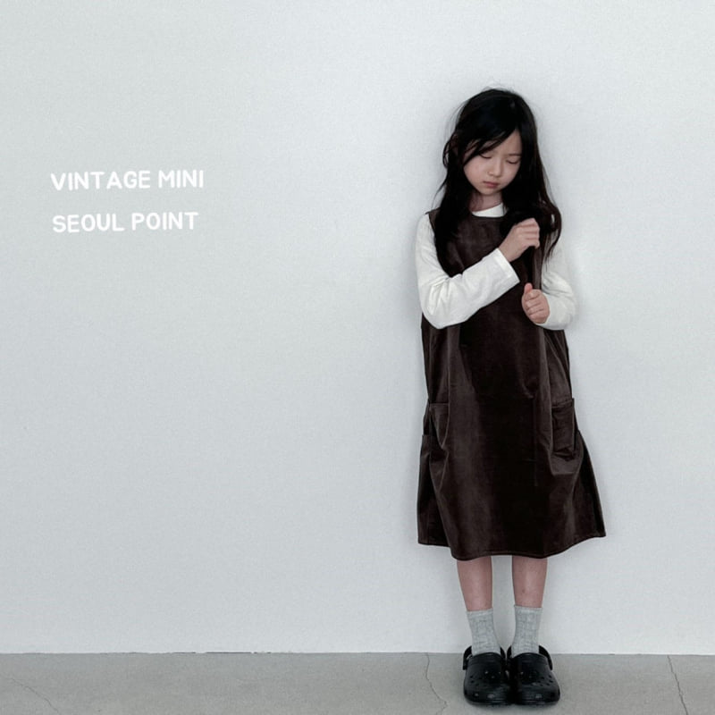 Minipoint - Korean Children Fashion - #magicofchildhood - Velvet Pleated One-piece - 4