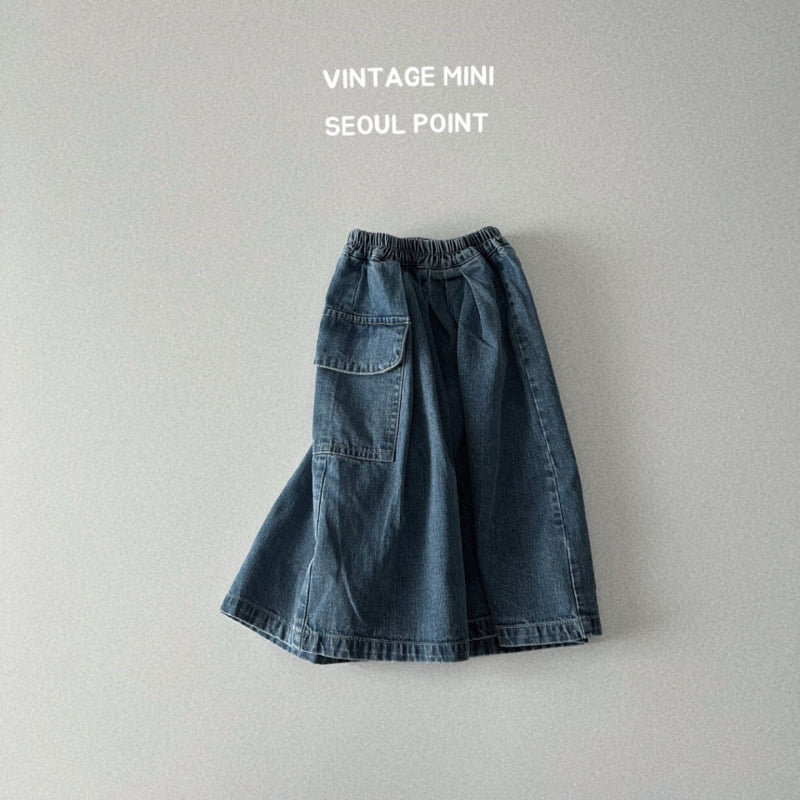 Minipoint - Korean Children Fashion - #minifashionista - Pocket Denim Skirt Pants