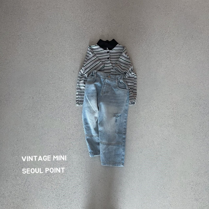 Minipoint - Korean Children Fashion - #prettylittlegirls - Eorni Denim Pants - 2