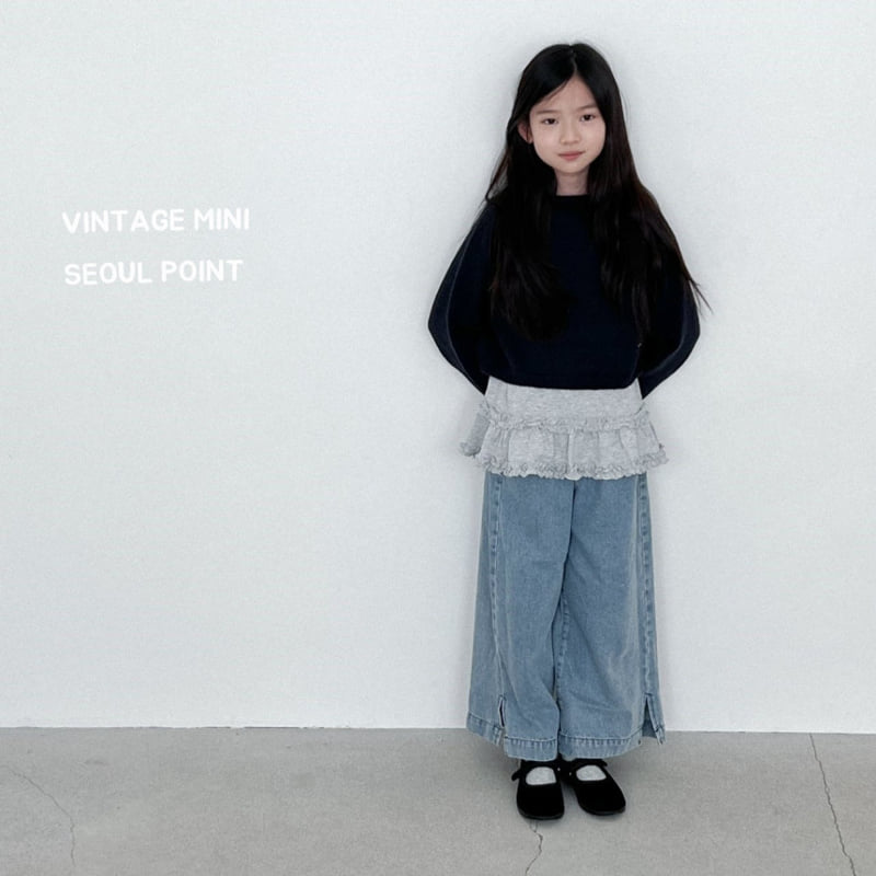 Minipoint - Korean Children Fashion - #prettylittlegirls - Side Denim Pants - 6