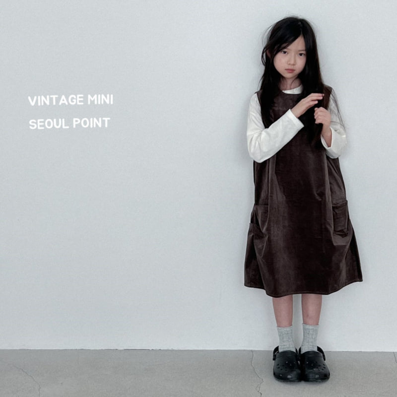 Minipoint - Korean Children Fashion - #prettylittlegirls - Velvet Pleated One-piece - 5