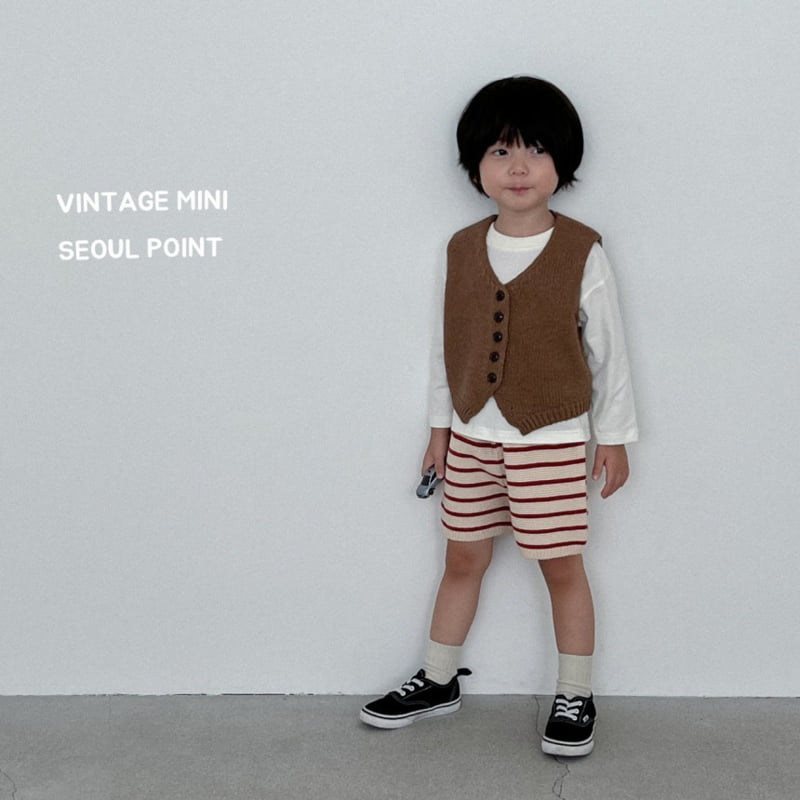 Minipoint - Korean Children Fashion - #minifashionista - Striped Knit Shorts - 4