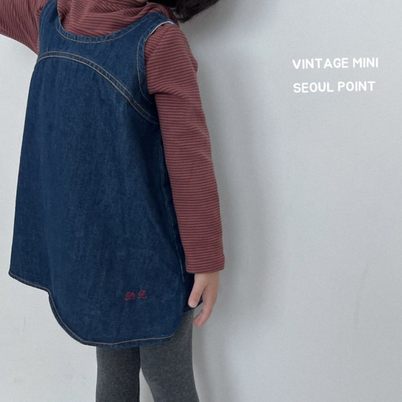 Minipoint - Korean Children Fashion - #prettylittlegirls - Curved Denim One-piece Top - 9