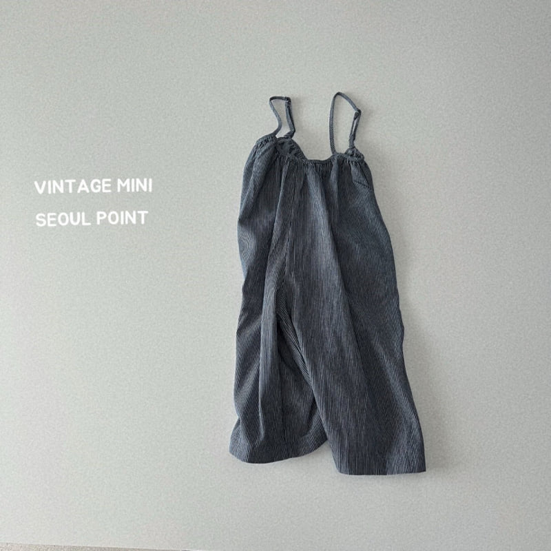 Minipoint - Korean Children Fashion - #prettylittlegirls - Striped Denim Strap Overalls
