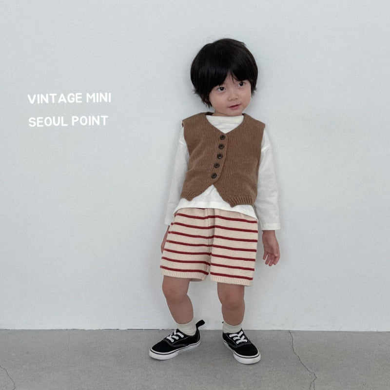 Minipoint - Korean Children Fashion - #stylishchildhood - Striped Knit Shorts - 7